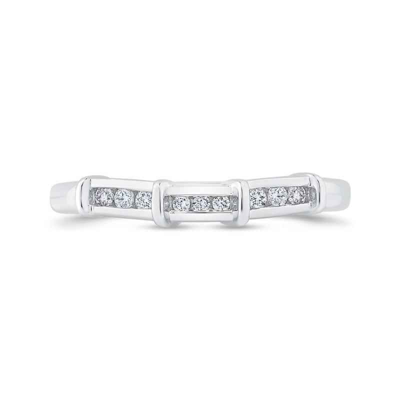 Round Diamond Wedding Band in 14K White Gold