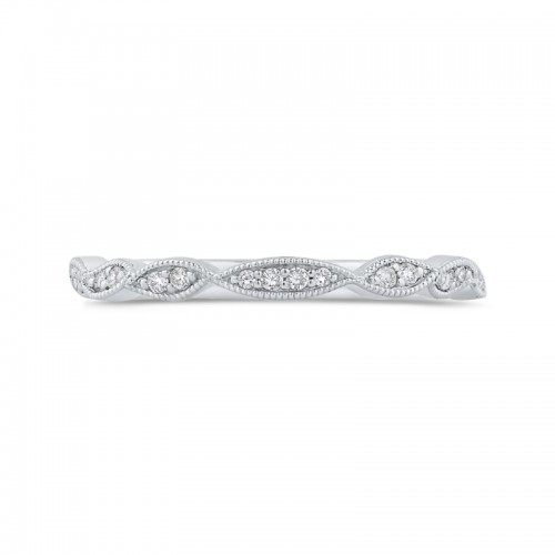 Half-Eternity Round Diamond Wedding Band in 14K White Gold