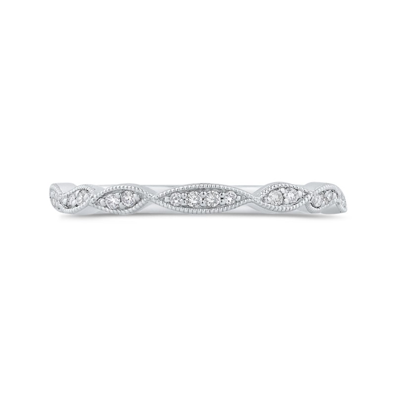 Half-Eternity Round Diamond Wedding Band in 14K White Gold