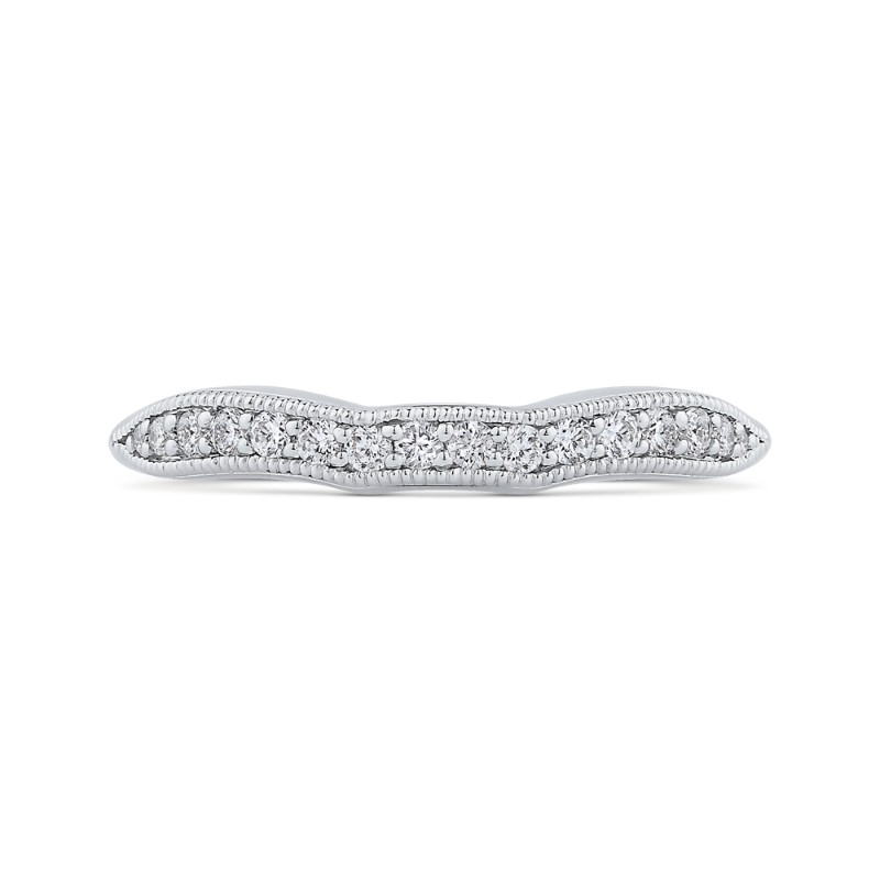 Round Diamond Wedding Band in 14K White Gold