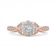 Round Diamond Engagement Ring in 14K Two Tone Gold