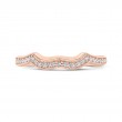 Round Half-Eternity Diamond Contour Wedding Band in 14K Rose Gold
