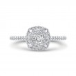 Round Diamond Halo Engagement Ring in 14K White Gold