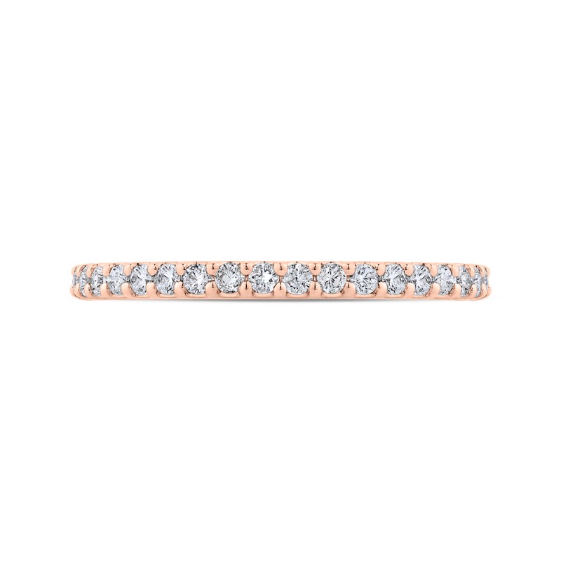 Round Diamond Half-Eternity Wedding Band in 14K Rose Gold