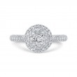 Round Diamond Halo Engagement Ring in 14K White Gold