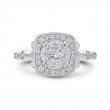 Round Diamond Halo Engagement Ring in 14K White Gold