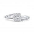 Round Diamond Bypass Engagement Ring in 14K White Gold