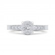 Round & Princess Cut Diamond Engagement Ring in 14K White Gold