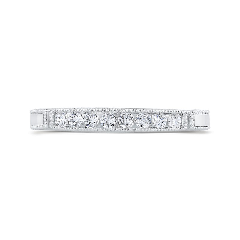 Round Diamond Wedding Band in 14K White Gold
