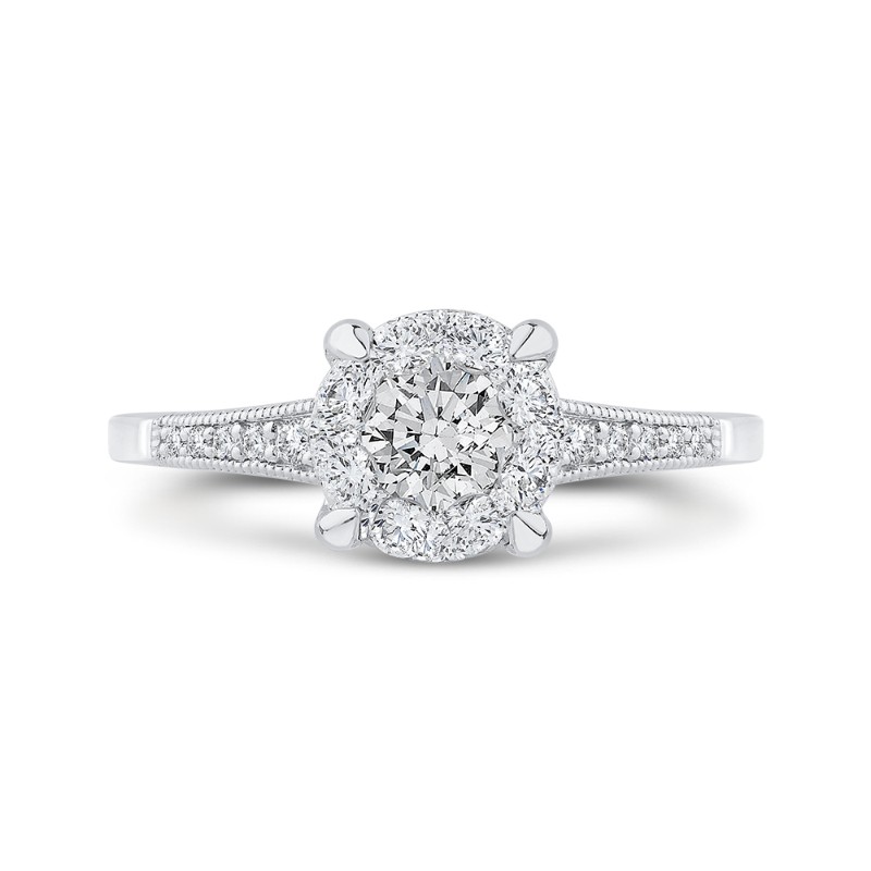 Euro Shank Diamond Engagement Ring In in 14K White Gold