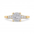 Round Diamond Engagement Ring in 14K Two Tone Gold