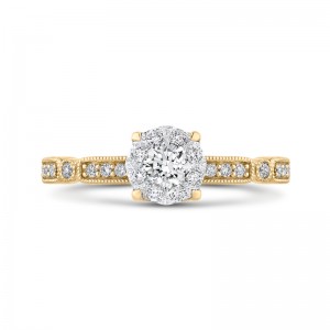 Diamond Engagement Ring in 14K Two Tone Gold