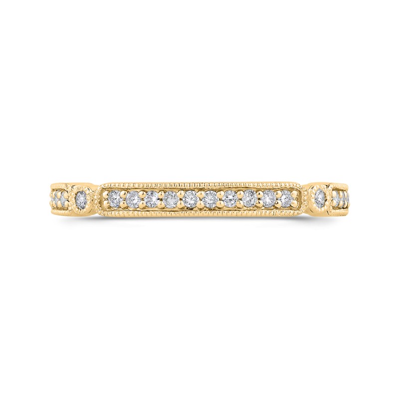 Round Diamond Half-Eternity Wedding Band in 14K Yellow Gold