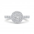 Diamond Halo Engagement Ring in 14K White Gold