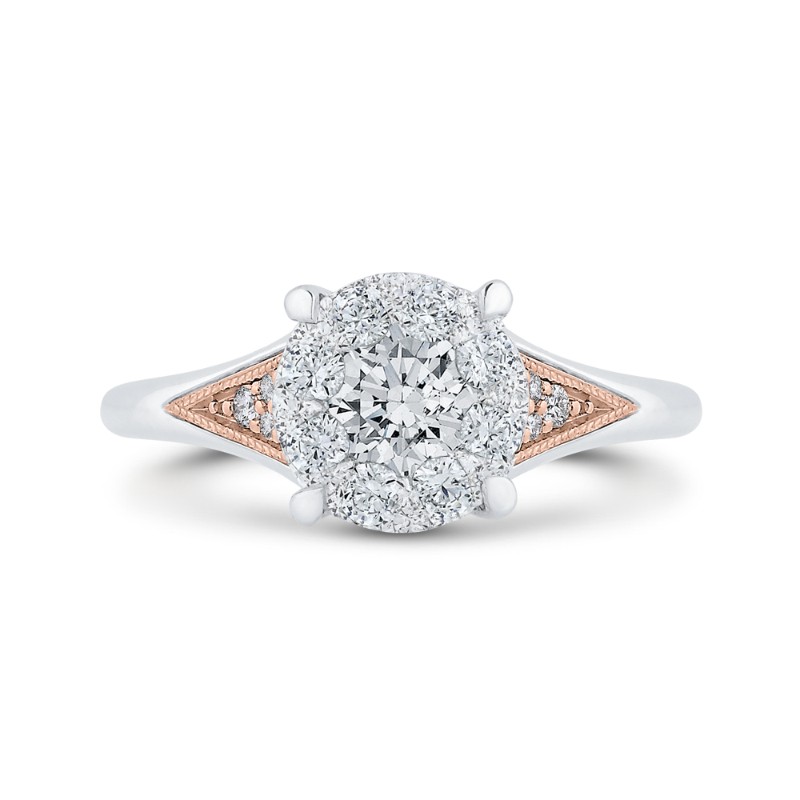 Diamond Engagement Ring in 14K Two Tone Gold