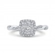 Round Diamond Halo Engagement Ring in 14K White Gold