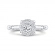 Round Diamond Engagement Ring in 14K White Gold