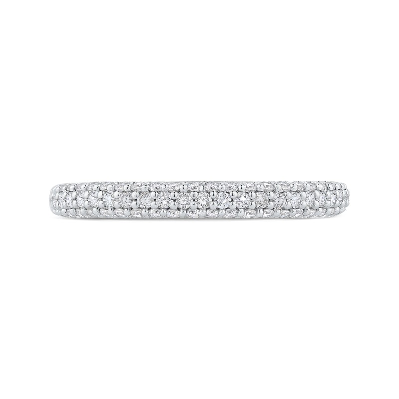 Round Diamond Half-Eternity Wedding Band in 14K White Gold