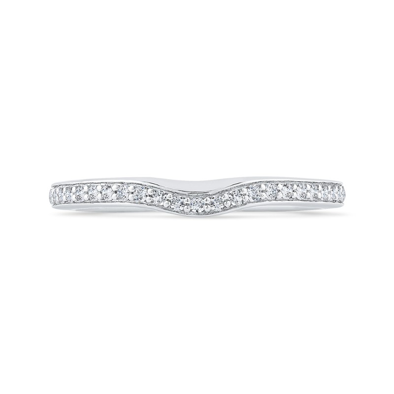 Euro Shank Round Diamond Half-Eternity Wedding Band in 14K White Gold