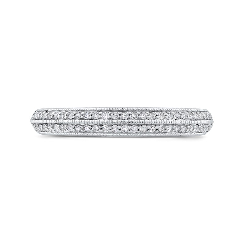 Round Diamond Half-Eternity Wedding Band in 14K White Gold