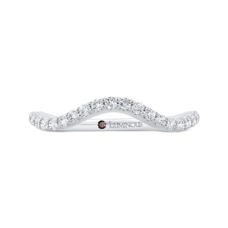 Round Diamond Contour Half-Eternity Wedding Band in 14K White Gold