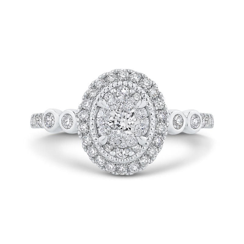 Round Diamond Engagement Ring in 14K White Gold