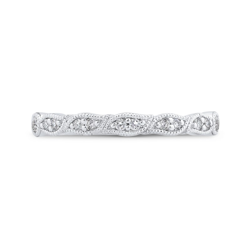 Round Diamond Wedding Band in 14K White Gold