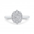 Diamond Halo Engagement Ring in 14K White Gold