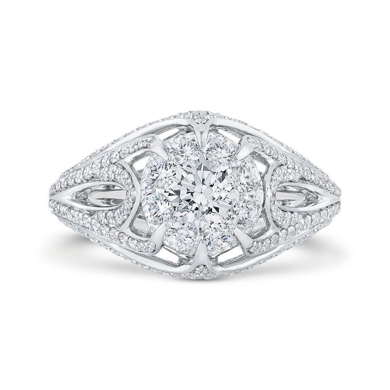 Split Shank Diamond Engagement Ring in 14K White Gold