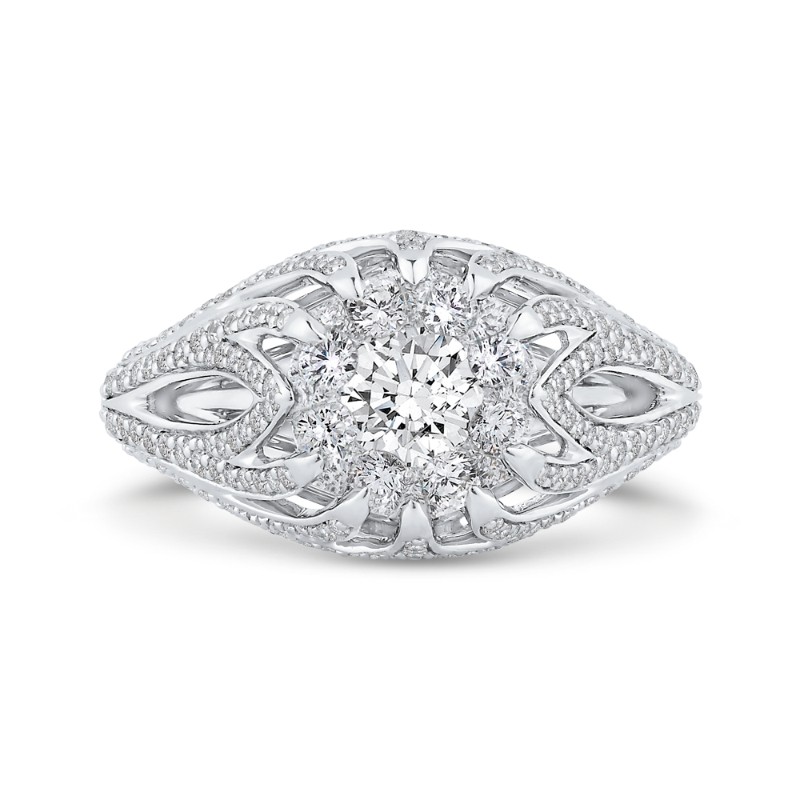 Split Shank Diamond Engagement Ring in 14K White Gold