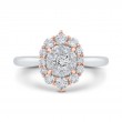 Round Diamond Halo Engagement Ring in 14K Two Tone Gold