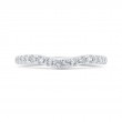 Round Diamond Half-Eternity Contour Wedding Band in 14K White Gold