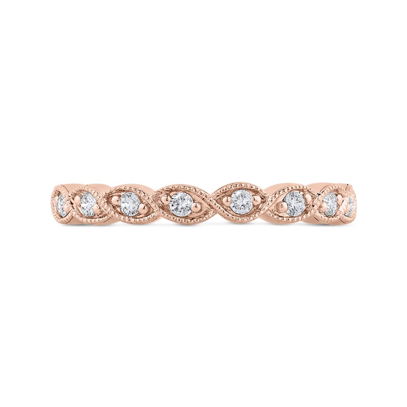 Round Diamond Half-Eternity Wedding Band in 14K Rose Gold