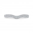 Round Diamond Half-Eternity Contour Wedding Band in 14K White Gold
