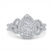 Round Diamond Halo Engagement Ring in 14K White Gold