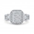 Round Diamond Halo Engagement Ring in 14K White Gold
