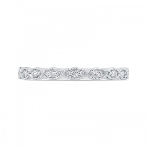 Euro Shank Round Diamond Half-Eternity Wedding Band in 14K White Gold