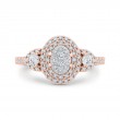 Round Diamond Double Halo Engagement Ring in 14K Two Tone Gold