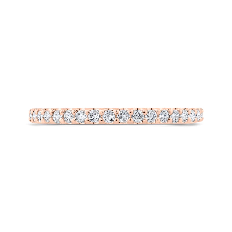 Round Diamond Half-Eternity Wedding Band in 14K Rose Gold