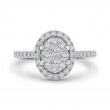 Diamond Oval Shape Halo Engagement Ring in 14K Two Tone Gold