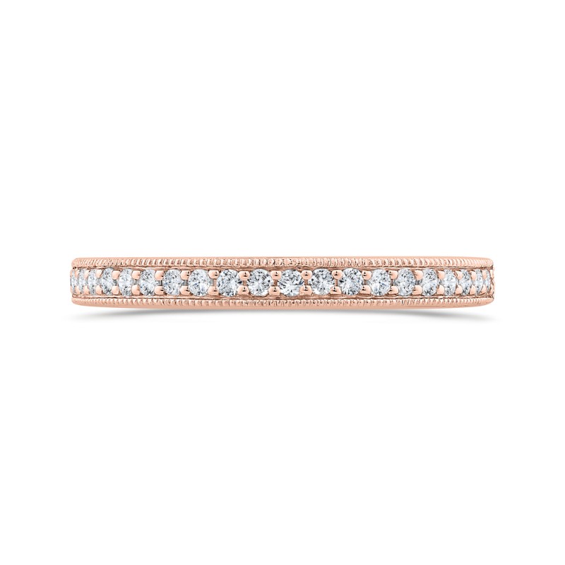 Round Diamond Half-Eternity Wedding Band in 14K Rose Gold
