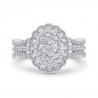 Diamond Halo Engagement Ring in 14K White Gold