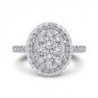 Diamond Halo Engagement Ring in 14K White Gold