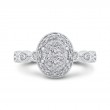 Round Diamond Halo Engagement Ring in 14K White Gold