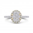 Round Diamond Halo Engagement Ring in 14K Two Tone Gold