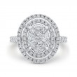 Round Diamond Double Halo Engagement Ring in 14K White Gold