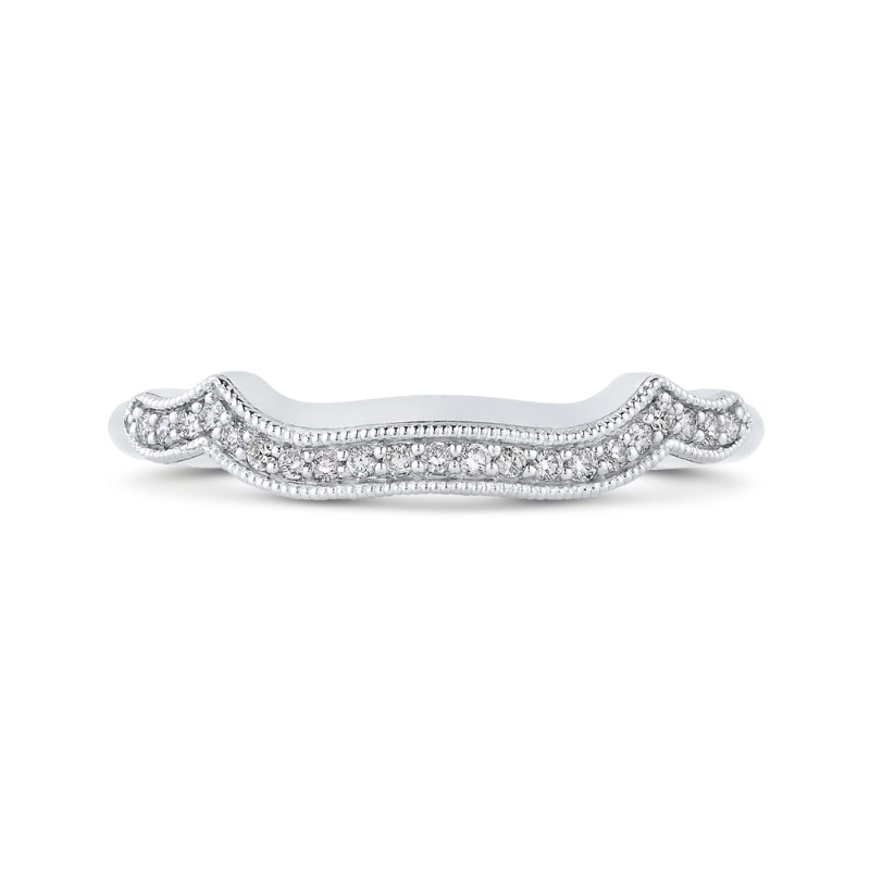 Round Diamond Wedding Band in 14K White Gold
