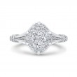 Round Diamond Engagement Ring in 14K White Gold