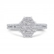 Split Shank Round Diamond Engagement Ring in 14K White Gold