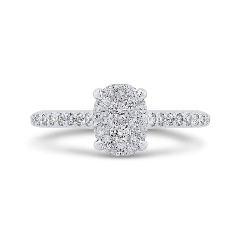 Round Diamond Engagement Ring in 14K White Gold